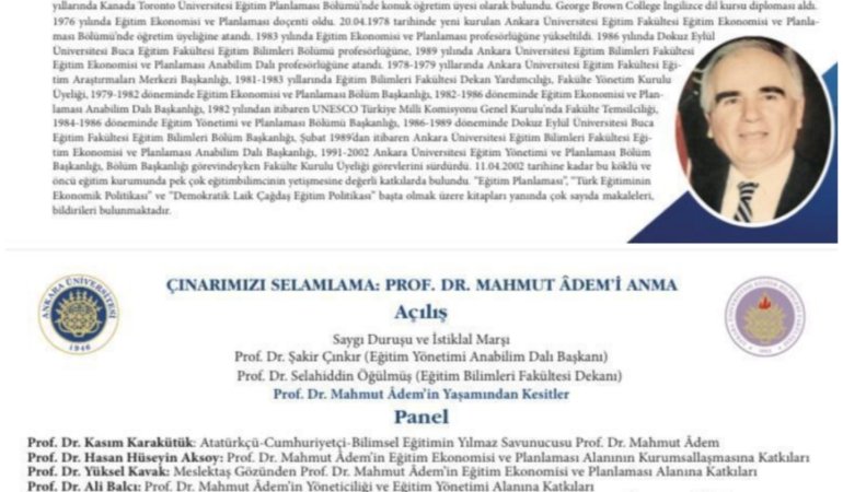 Prof. Dr. MAHMUT ADEM’i Anma Etkinliği