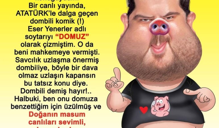 Öznur KALENDER, ATATÜRK’le dalga geçen sözde komedyeni çizdi!