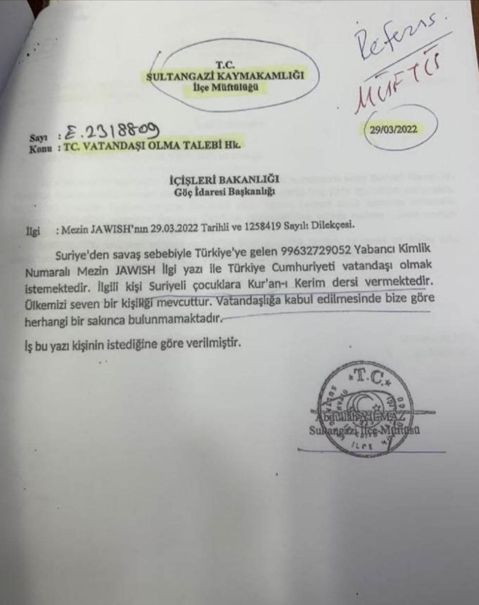 sığınmacı, vatandaş