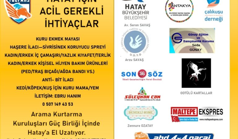 TULPARS’tan HATAY’a Yeni Yardım Tırları Yolda! Gazetemiz SONSÖZ de Sponsor Oluyor…