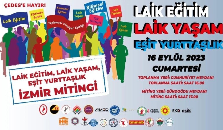 İzmir’de Laiklik Mitingi
