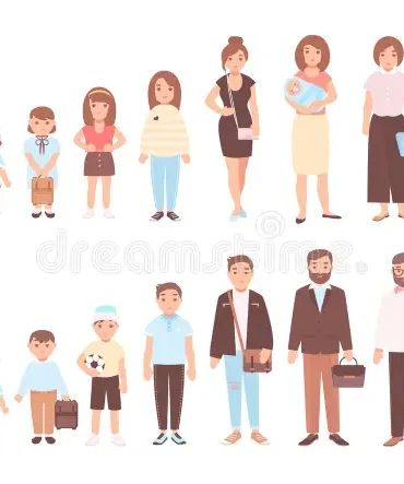 concept-life-cycles-man-woman-visualization-stages-human-body-growth-development-aging-baby-child-teenager-adult-old-person-101926093