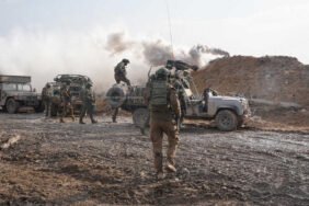 Israeli soldiers operate in the Gaza Strip