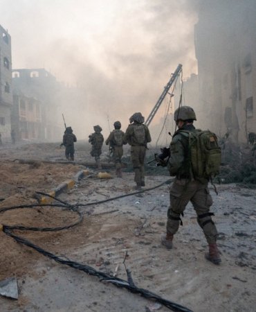 Israeli soldiers operate in the Gaza Strip