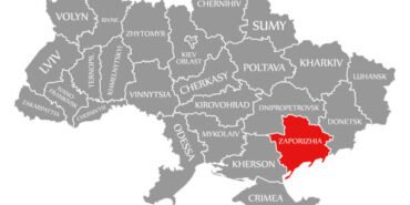 Zaporizhia red highlighted in map of the Ukraine