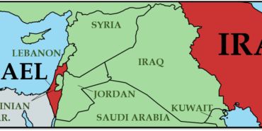 Israel to Iran map red 3
