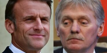 emmanuel-macron-y-dmitri-peskov-en-sendas-imagenes-de-archivo