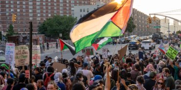 Pro-Palestinian protest at Kamala Harris campaign event