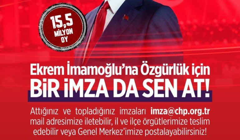 CHP’nin İmamoğlu’na özgürlük ve erken seçim için başlattığı imza kampanyası yoğun ilgi gördü