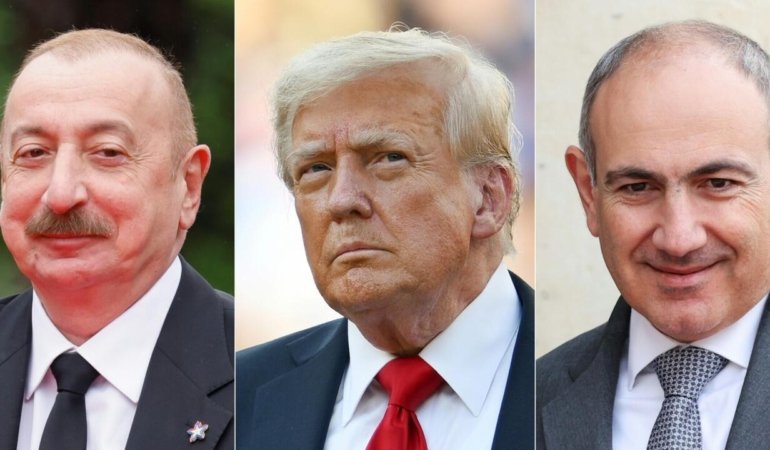 Trump, Azerbaycan ve Ermenistan barış zirvesine ev sahipliği yaptı, Aliyev ve Paşinyan el sıkıştı
