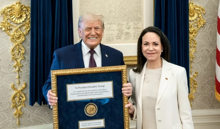 Venezuela’dan kaçan Machado, ‘Nobel Barış Ödülü’nü emperyalist efendisi Trump’a hediye etti!