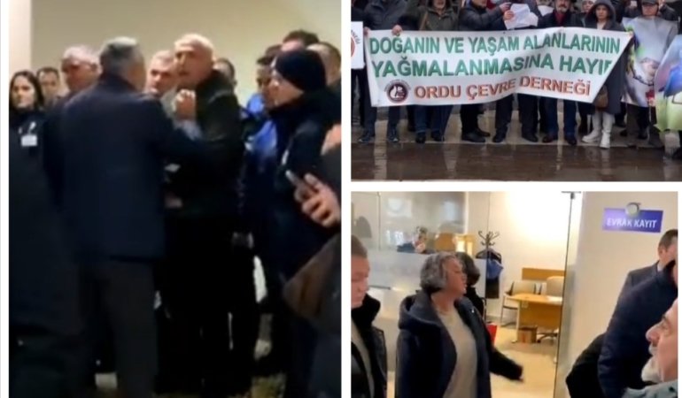Ordu Büyükşehir Belediyesi meclis toplantısına alınmak istenmeyen Çevre Derneği üyeleri duruma tepki gösterdi!