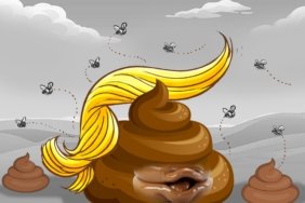 Brown shit on a white background