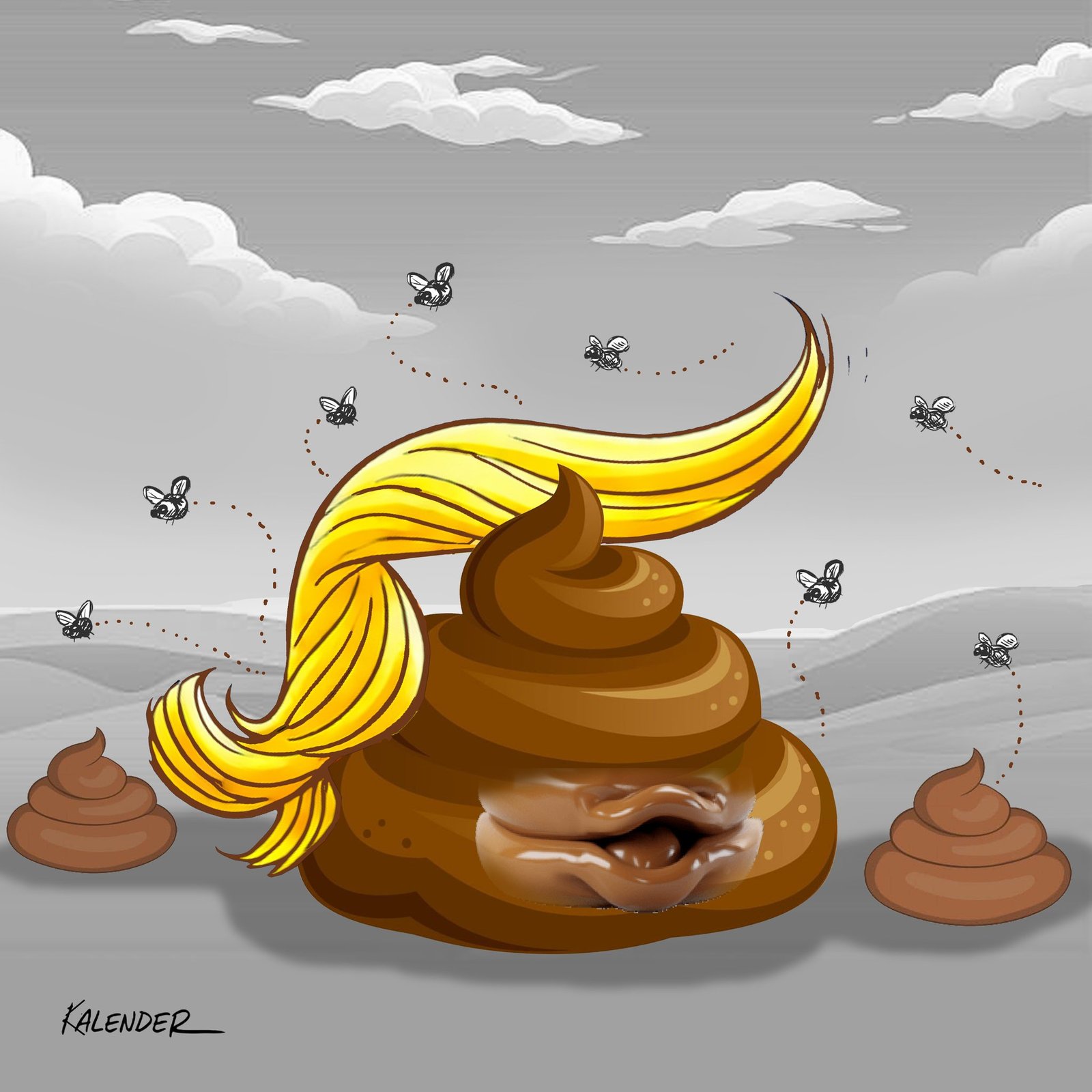 Brown shit on a white background