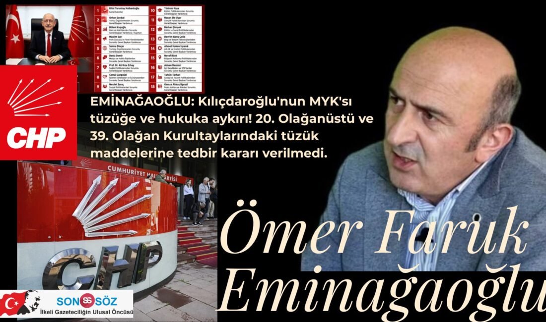 Eski YARSAV Başkanı Ömer Faruk EMİNAĞAOĞLU, CHP’de tedbiren göreve gelerek