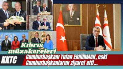 KKTC Cumhurbaşkanı Erhurman, Kıbrıs sorunuyla ilgili çalışmalar hızlanırken selefleriyle bir