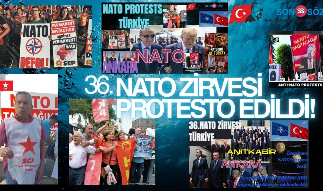 36. NATO Liderler Zirvesi’nin ilk gününde Ankara’da yapılan protesto gösterilerinde