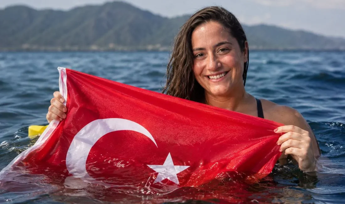 Milli açık su yüzücüsü Aysu Türkoğlu, Japonya’daki Tsugaru Kanalı’nı 13