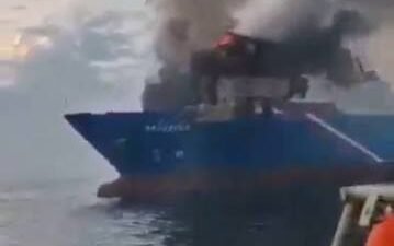 Karadeniz’de Türkiye’den Rusya’ya taze meyve ve sebze taşıyan Türk Ro-Ro