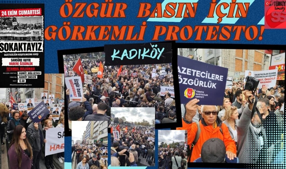 ÖZGÜR BASIN için görkemli protesto!